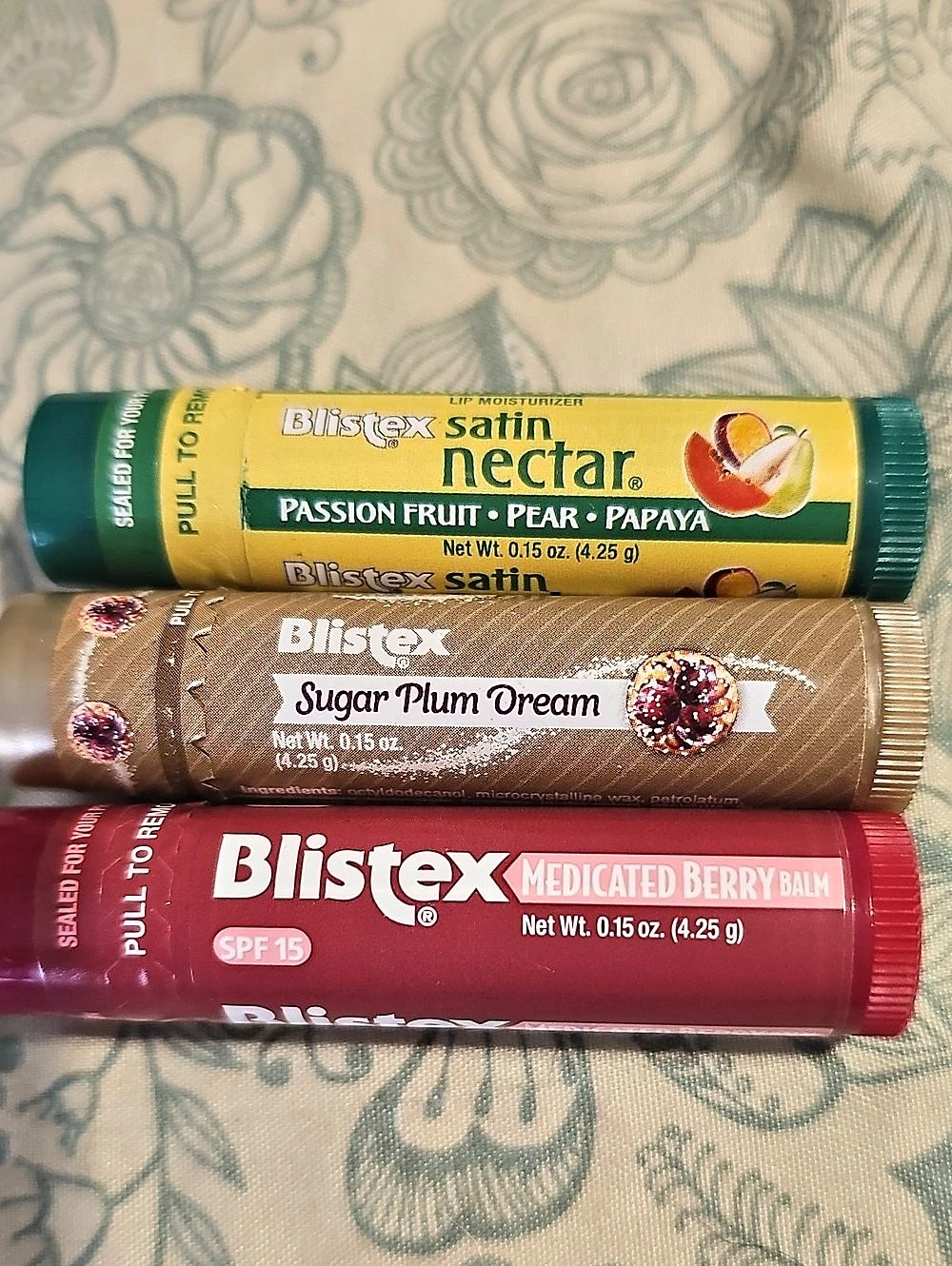 Blistex Satin Nectar / Sugar Plum Cream / Medicated Berry Balm Lip Balm 3-Piece